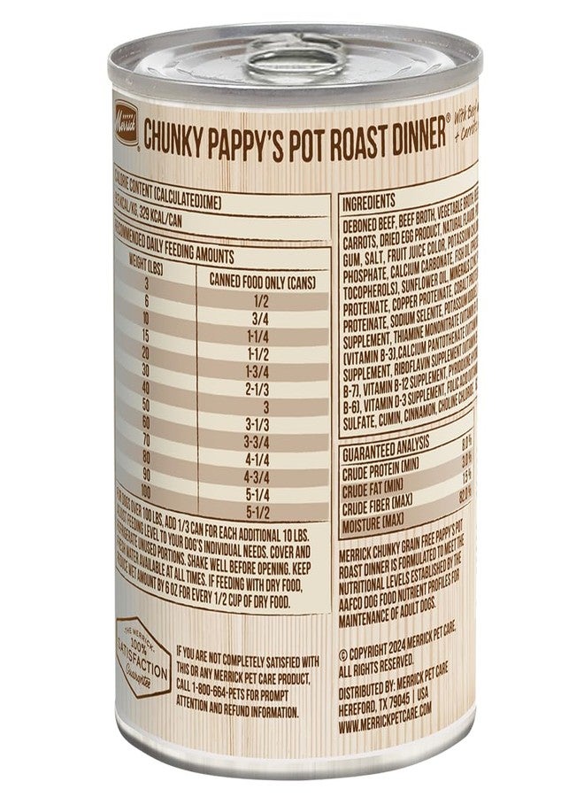 Merrick Chunky Grain Free Pappy's Pot Roast Dinner Canned Dog Food,12 Count, 12.7-oz Can - Image 2